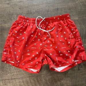Helly Hansen Red and White Swim Shorts